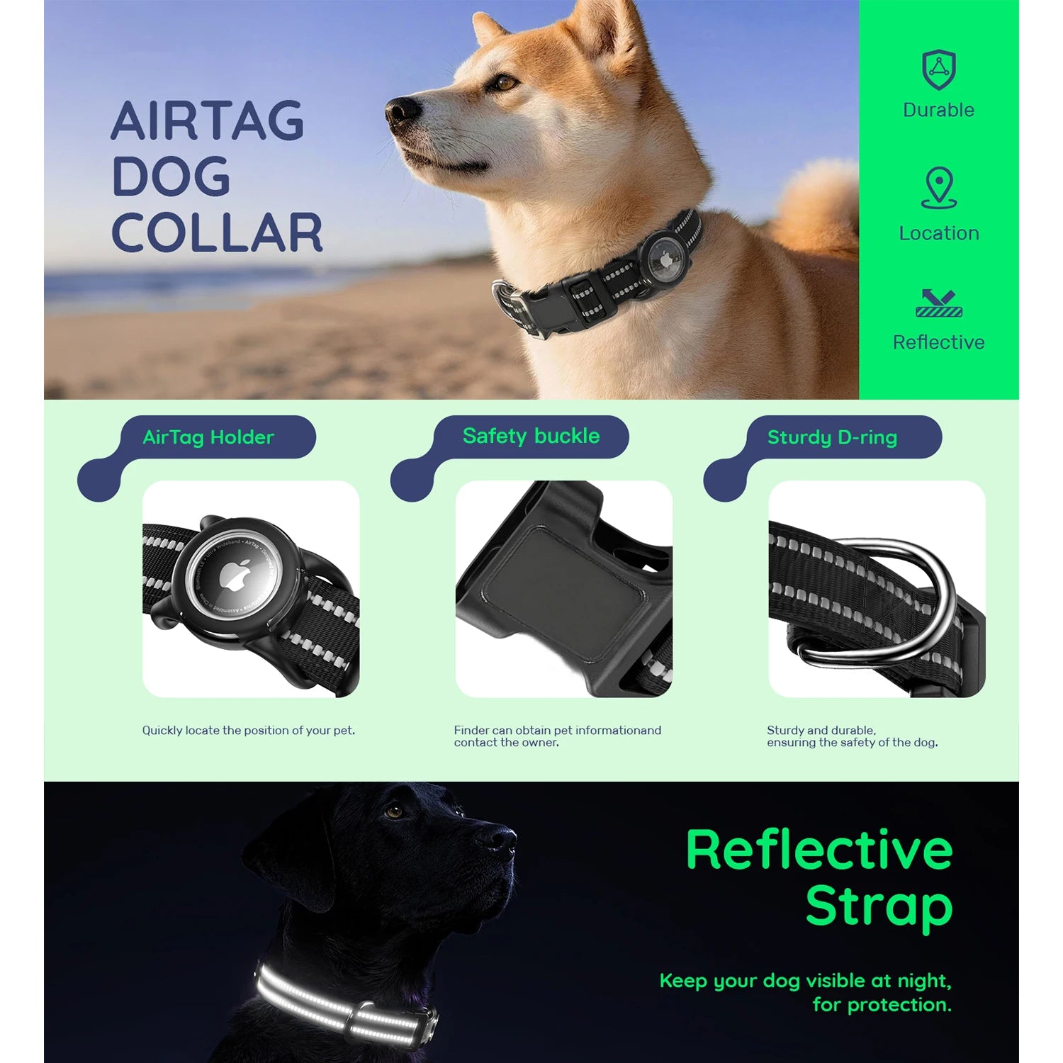 Kliply DogTrack — AirTag Waterproof Safety Collar